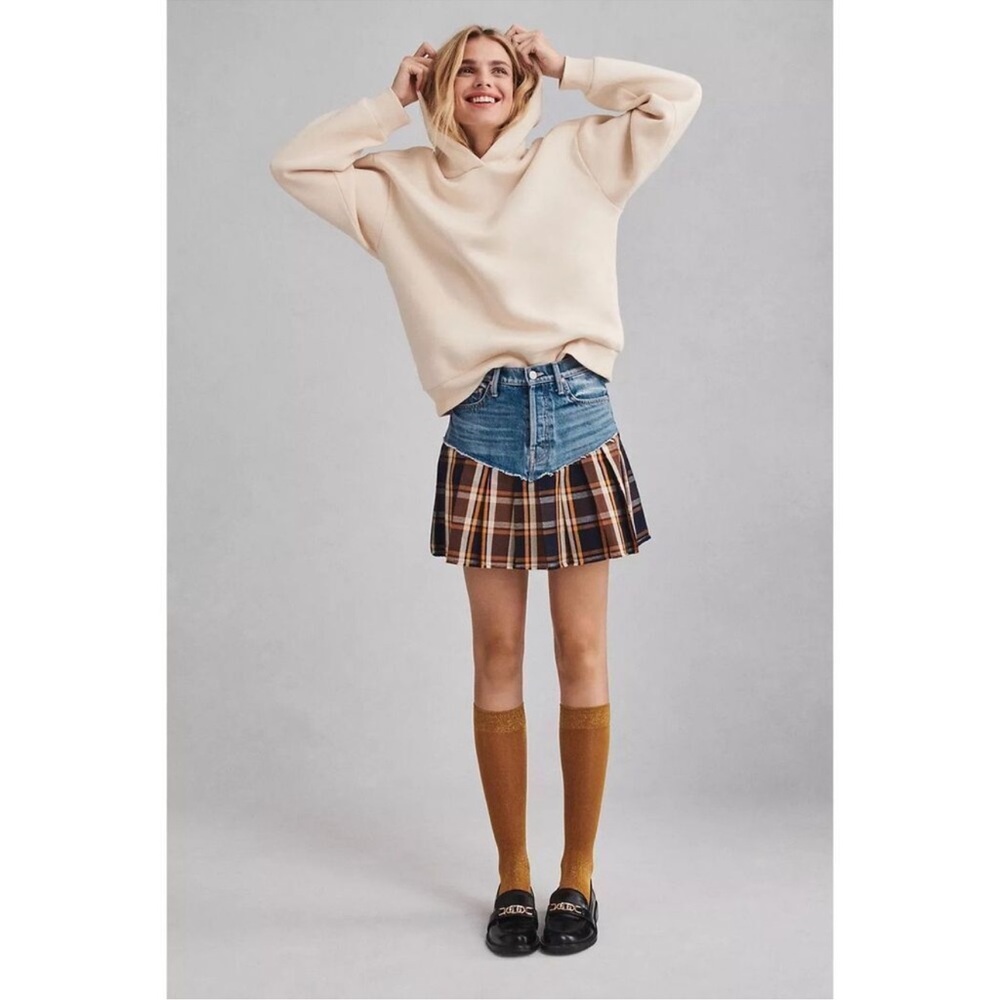 MOTHER The Fluff and Fold Pleated Mini Skirt NWOT  Sz 28 - Picture 1 of 10